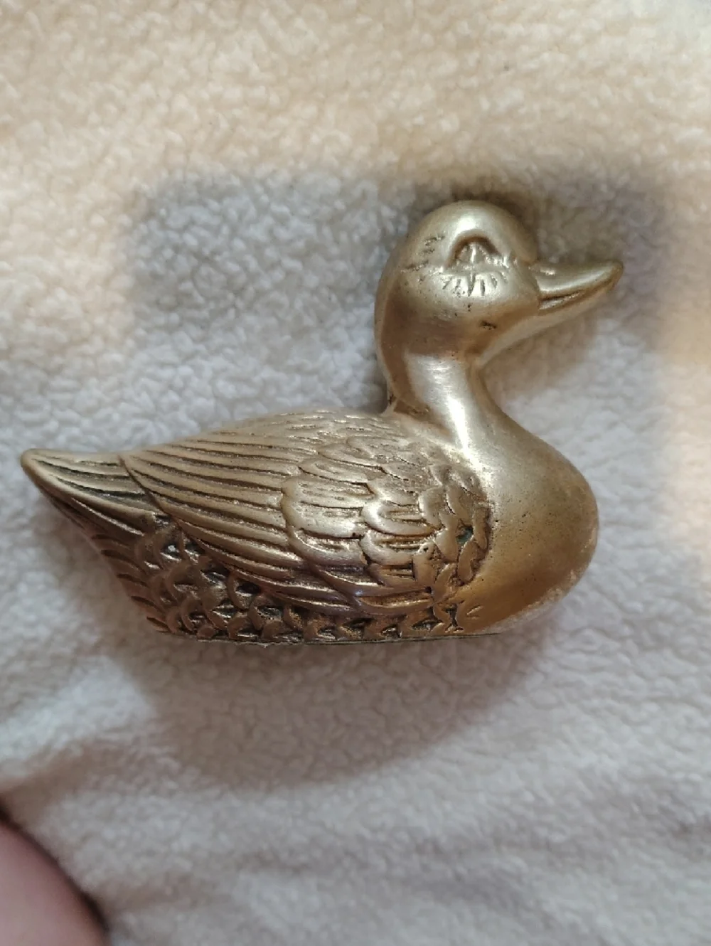 Brass Duck Figurine - Gold Tone - Picture 2 of 5